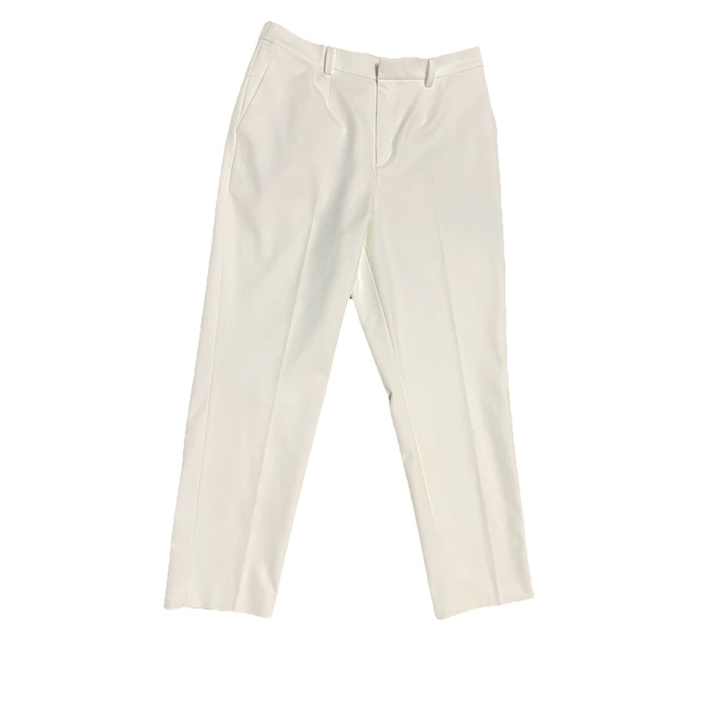 Uniqlo Women Smart Ankle Pants Trousers White‎ Size M Classic Summer Office